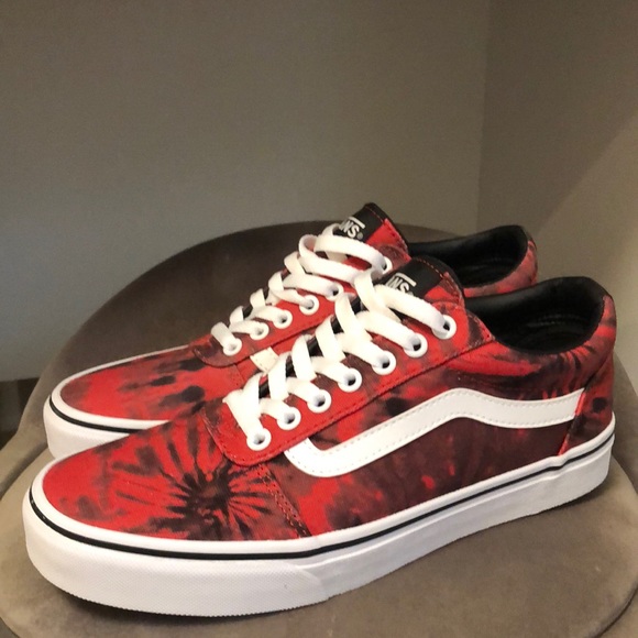 Vans Old Skool Red and Black Tie Dye - Picture 1 of 3